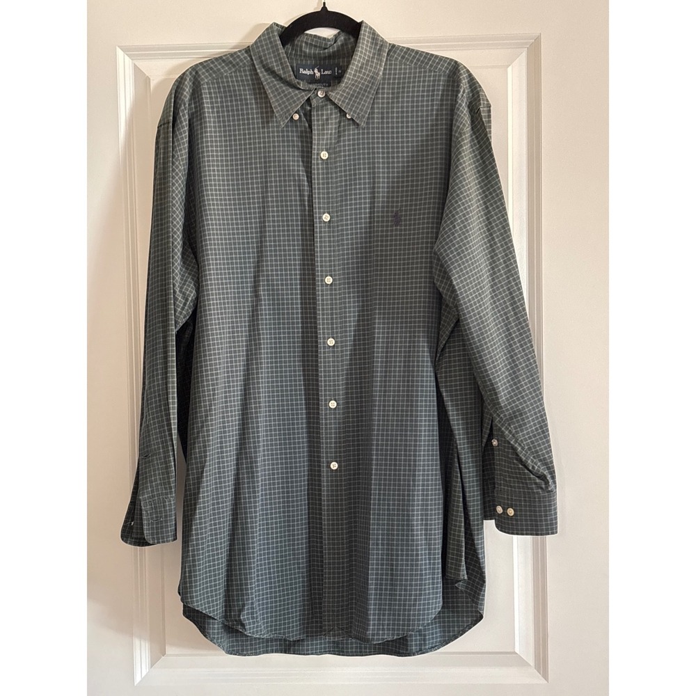 Ralph Lauren Yarmouth Green Plaid Button Down Shirt Men's Large L Classic Fit
